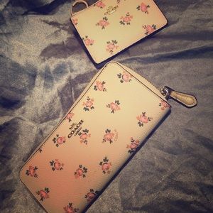 Coach Wallet and Card Holder with Black Wristlet